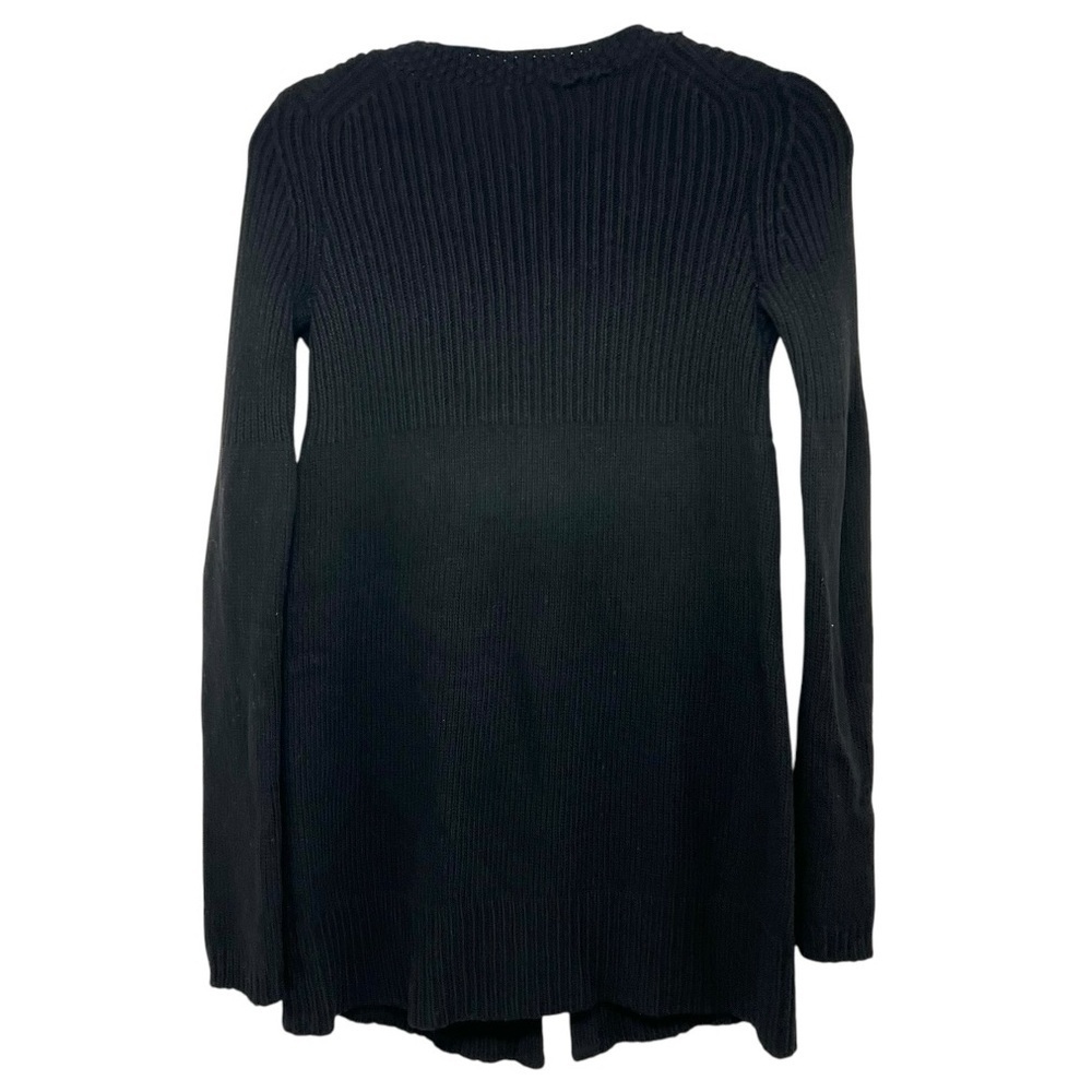 Theory Black Wool Cashmere One Button Longline Women's Cardigan Sweater Small - Picture 3 of 11